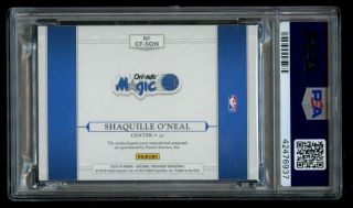 2015 National Treasures Shaquille O ' Neal 1/1 Clutch Factor Patch Auto PSA 9 2