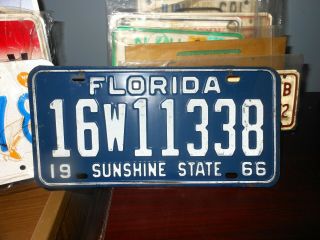 Florida 1966 License Plate Issued In Sarasota County
