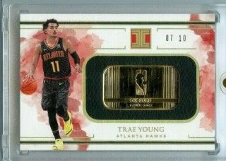Trae Young 2018 - 19 Panini Impeccable Logoman 1/2 Troy Ounce 14k Gold Bar Rc /10