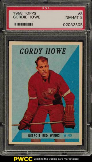 1958 Topps Hockey Gordie Howe 8 Psa 8 Nm - Mt (pwcc)