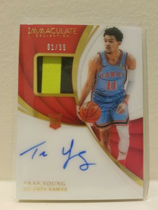 2018/19 Immaculate Trae Young Rookie Auto Patch Rpa 81/99