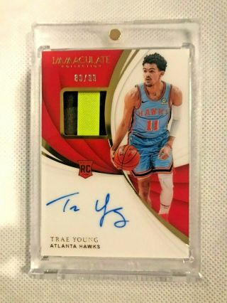 2018 - 19 Trae Young Immaculate Rpa 3clr Patch Rookie Rc Auto /99