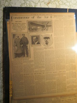 Aviation Glenn Curtiss Newspaper 1909 CONQUERORS OF AIR BLERIOT LATHAM DUMONT 2
