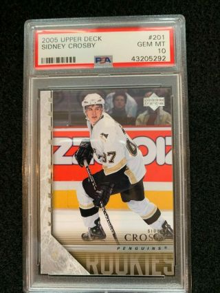 2005 - 06 Nhl Upper Deck Series 1 Young Guns Sidney Crosby 201 Rookie Rc Psa 10