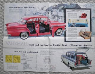 1959?1960 Vauxhall Victor Poster / Brochure W/ Spec 