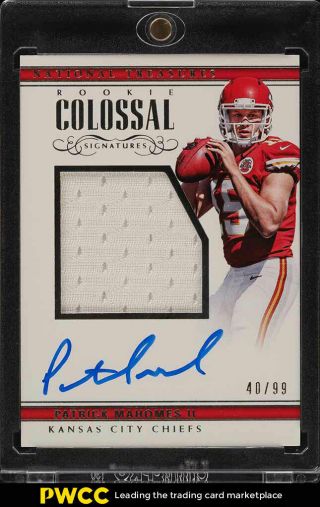 2017 National Treasures Colossal Patrick Mahomes Ii Rookie Auto Patch /99 (pwcc)