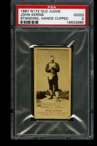 1887 N172 Old Judge John Kerins Tough Louisville Card Great Contrast Psa Good 2