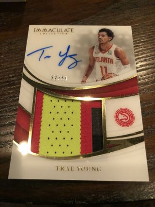 Trae Young 2018 - 19 Immaculate Rookie Patch Auto Acetate 32 / 50