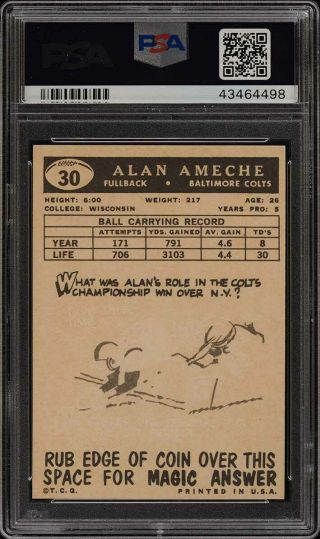1959 Topps Football Alan Ameche 30 PSA 10 GEM (PWCC) 2