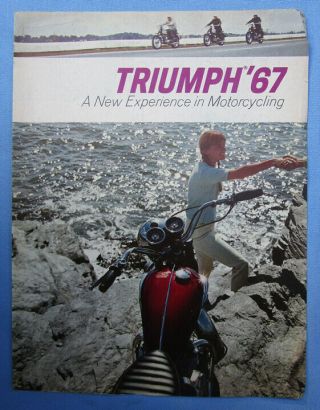 Triumph Motorcycle Brochure 1967 Bonneville T120 Trophy Tr6 Tr6c T100r T100c Cub
