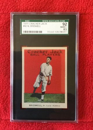 1915 Cracker Jack Al Bridwell 42 Sgc 92/8.  5 Nm/mt, .  They Don’t Get Much Nicer