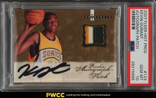 2007 Fleer Hot Prospects Kevin Durant Rookie Auto Patch /399 123 Psa 10 (pwcc)