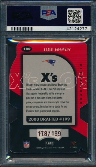 2000 Playoff Momentum Tom Brady X’s ROOKIE RC /199 180 PSA 8 NM - MT 2