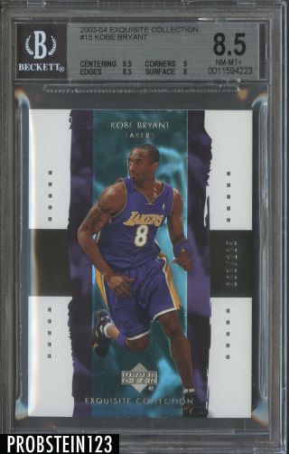 2003 - 04 Upper Deck Exquisite Kobe Bryant Los Angeles Lakers /225 Bgs 8.  5