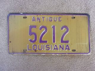 1983 Louisiana Antique License Plate 5212 Lsu Tigers Purple And Gold
