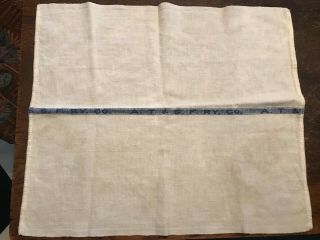 Atchison,  Topeka & Santa Fe A.  T.  & S.  F.  Ry.  Co.  19 " X 16 " Blue Band White Towel