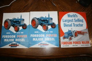 3 1958 Ford Fordson Power Major Diesel Tractor Sales Brochures Advertising 58