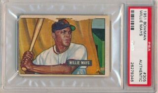 Willie Mays 1951 Bowman 305 Rc Rookie Card San Francisco Giants Psa Authentic