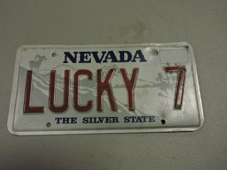 Nevada Souvenir Vanity License Plate,  Display,  Lucky 7,  (va)