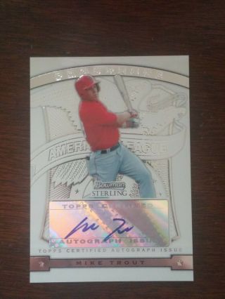 2009 Bowman Sterling Mike Trout Prospects Auto Nm - Bsp - Mt