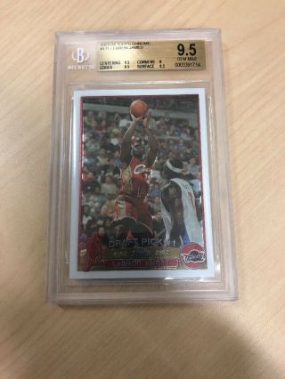2003 Topps Chrome Lebron James Rookie Rc Graded Bgs 9.  5