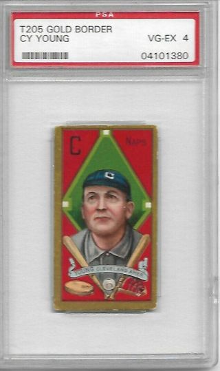 1911 T205 Gold Border Cy Young Psa 4 Vg/ex Sweet Caporal Back