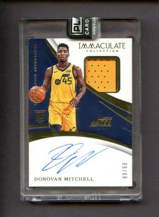 2017 - 18 Immaculate Donovan Mitchell Jazz Rpa Rc Patch Auto 89/99