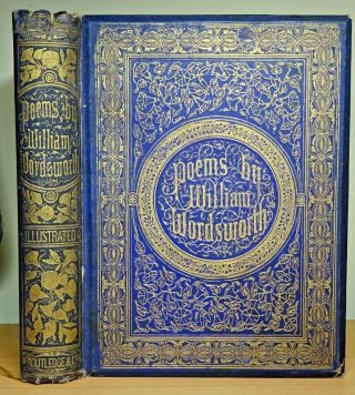 1866 Poems Of William Wordsworth Stunning Victorian Decorative Gilt Illustrated