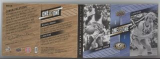 2011 - 12 UD All - Time Greats Michael Jordan Larry Bird Booklet Dual Auto /5 2