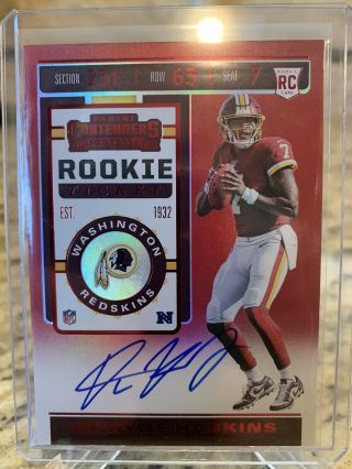 2019 Contenders Fotl Red Zone Dwayne Haskins Auto Ssp To 20?