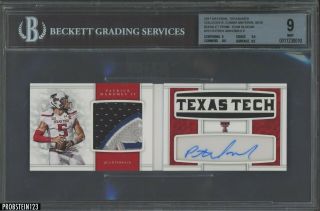 2017 National Treasures Booklet Patrick Mahomes Rpa Rc Logo Patch Auto 1/5 Bgs 9