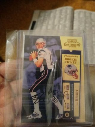 2000 Playoff Contenders Rookie Ticket, .  2000 Tom Brady Bowman 3