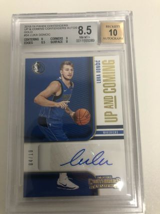 2018 - 19 Contenders Luka Doncic Up & Coming Rookie Auto 4/10