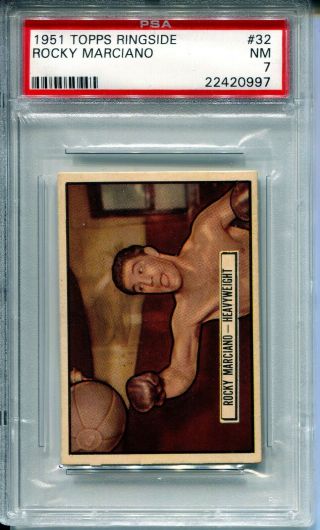 1951 Topps Ringside Boxing 32 Rocky Marciano Rookie Card Psa 7