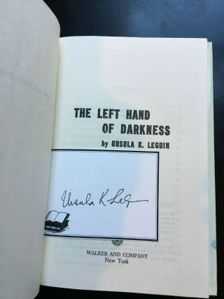 Signed 1st Edition Ursula K.  LeGuin: The Left Hand of Darkness 1969 HCDJ 1st/BC 2