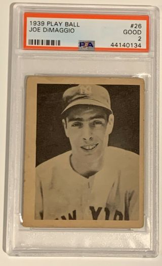 1939 Play Ball Joe Dimaggio 26 Psa 2 Good Ny Yankee Hall Of Famer