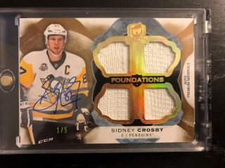 2016 - 17 Ud The Cup Sidney Crosby Foundations Quad Game Fight Strap Auto 1/5