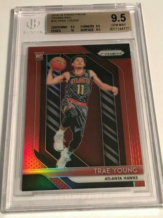 2018 - 19 Trae Young Red Prizm Rookie Rc /299 Bgs 9.  5 Subs 3 X 9.  5 & 10