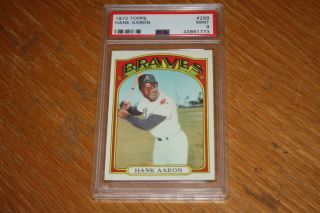 1972 Topps Hank Aaron,  299 Psa 9,  And Look At Top/bottom And Side Centerin