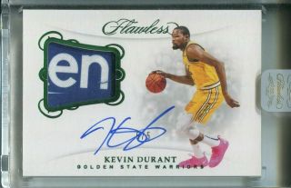 2018 - 19 Panini Flawless Kevin Durant Green Patch Auto /5