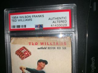 1954 Wilson Franks Ted Williams PSA A 3