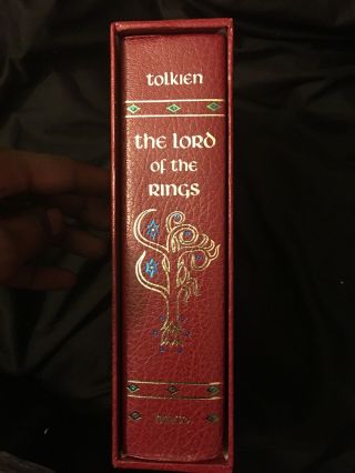 Lord Of The Rings Collector’s Edition Red Leather Book Map Jrr Tolkien Hmco 1987