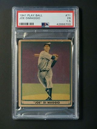 1941 Play Ball Joe Dimaggio 71 Psa 1.  5 Fair Yankees Psa Label Not 1 Or 2