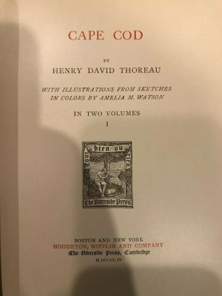 Henry David Thoreau Cape Cod ©️1864 Pristine Tight Spine 3