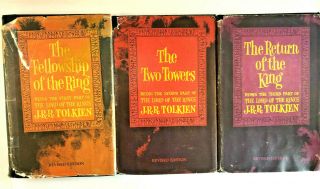 J.  R.  R.  Tolkien Lord Of The Rings 3 Vol Box Set 1965 2nd Ed 3rd 4th Printing Maps