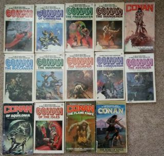 14 Conan The Barbarian Books Ace/lancer 1 - 12,  2 Robert E.  Howard Decamp Carter