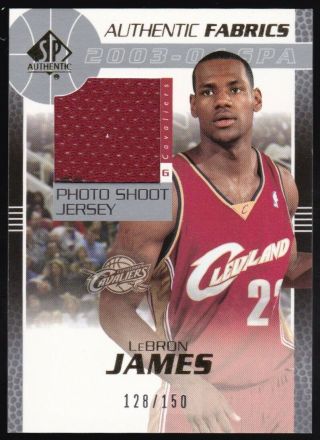 Lebron James 2003 - 04 Sp Authentic Game Fabrics Jersey Rookie Rc /150