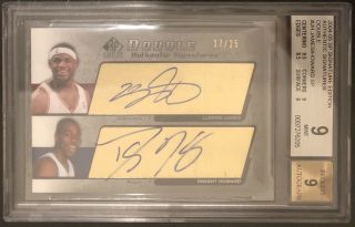 Lebron James Dwight Howard Rc 04 - 05 Ud Sp Signature Dual On Card Auto /25 Bgs 9