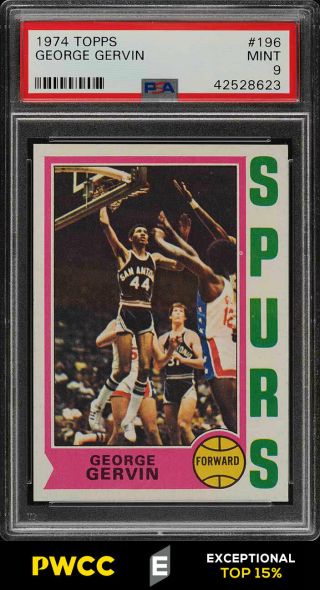 1974 Topps Basketball George Gervin Rookie Rc 196 Psa 9 (pwcc - E)