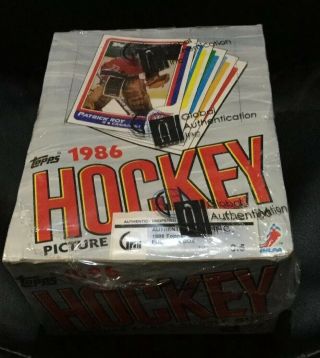 1986 - 87 Topps Hockey Wax Box 36 Packs Gai 8.  5 Shrink Wrapped Lemieux